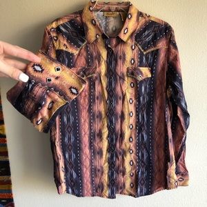 Vintage Wrangler snap button up/down shirt. 80/90s